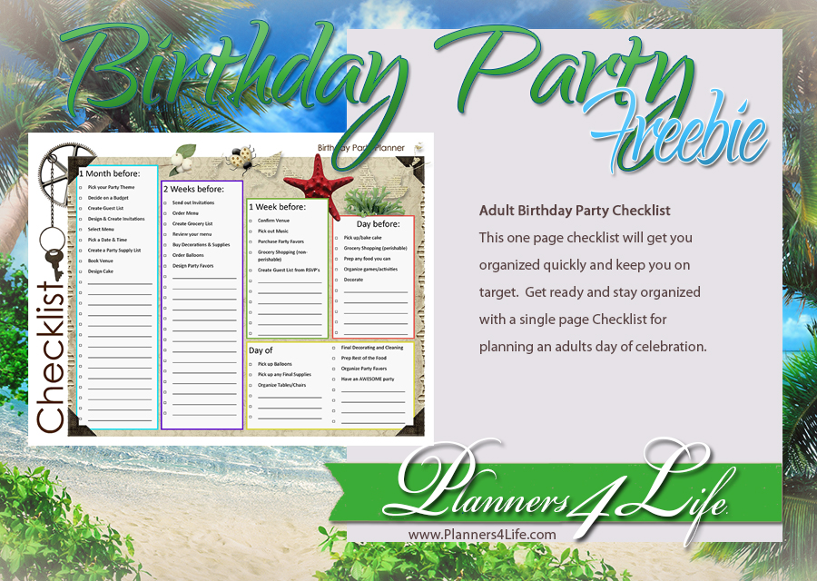 Birthday Party Planner Guest List for Adults