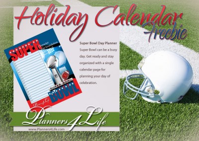 Calendar Planning Page - Super Bowl